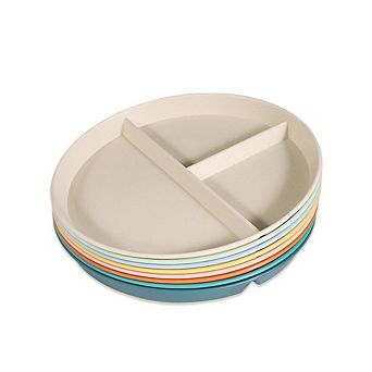 Great Ambitions 8-Pack Adult Divided Plates: Portion Control, Microwave Safe, Unbreakable