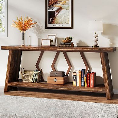 Rectangular Console Table with Reinforced Legs for Living Room or Hallway