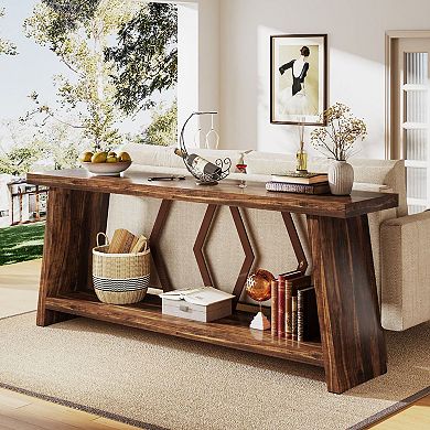 Rectangular Console Table with Reinforced Legs for Living Room or Hallway