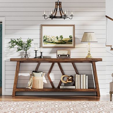 Rectangular Console Table with Reinforced Legs for Living Room or Hallway