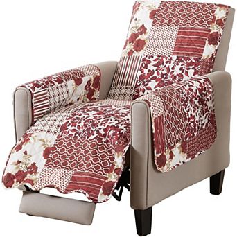 Reversible Patchwork Recliner Chair Cover - Washable Slipcover Furniture Protector with Recliner