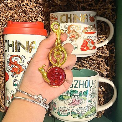 Fruit Bag Charm Key Chain Snail Coffee Accessory Purse Gifts Women