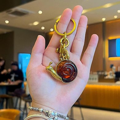 Fruit Bag Charm Key Chain Snail Coffee Accessory Purse Gifts Women