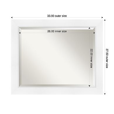 Sloped Beveled Framed Bathroom Vanity Wall Mirror