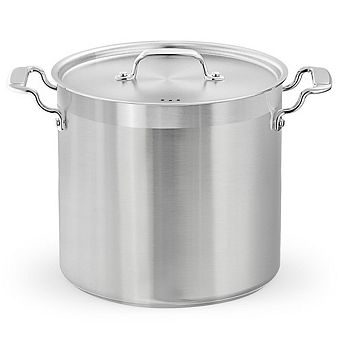 NutriChef 24-qt Stainless Steel Stockpot Heavy Duty Induction, Lid Included