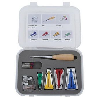Bias Tape Maker Kit Set 6mm 12mm 18mm 25mm Sewing Quilting Tools with Accessories