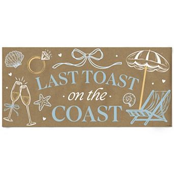Last Toast on the Coast Kraft Paper Banner, Beach Bridal Coastal Bachelorette Printed Sign 1 ct