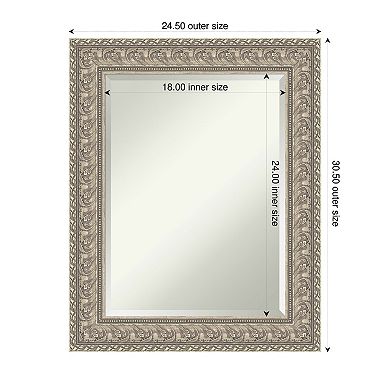 Sydney Silver Beveled Framed Bathroom Vanity Wall Mirror