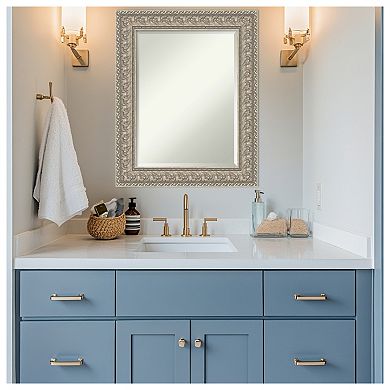 Sydney Silver Beveled Framed Bathroom Vanity Wall Mirror