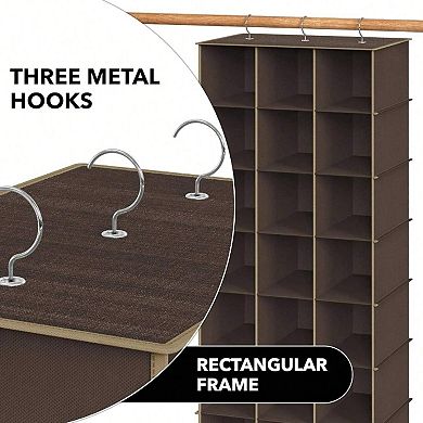 8-Tier Hanging Storage Organizer, 24 Cubbies, Reinforced Metal Frame, Versatile Use