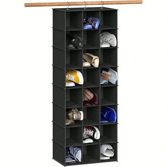 8 tier Hanging Storage Organizer, 24 Cubbies, Reinforced Metal Frame, Versatile Use