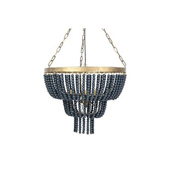Hello Honey 2 tier Draped Wood Bead Chandelier