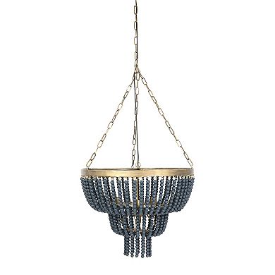 Hello Honey 2-Tier Draped Wood Bead Chandelier