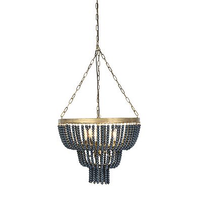 Hello Honey 2-Tier Draped Wood Bead Chandelier