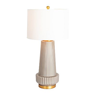Hello Honey Ribbed Glass Table Lamp with Tapered Drum Shade