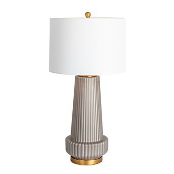 Hello Honey Ribbed Glass Table Lamp with Tapered Drum Shade