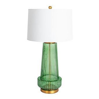 Hello Honey Ribbed Glass Table Lamp with Tapered Drum Shade