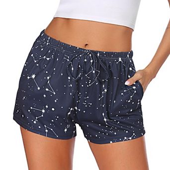 Ekouaer Women Pajama Shorts Comfy Lounge Bottom with Pockets Stretch