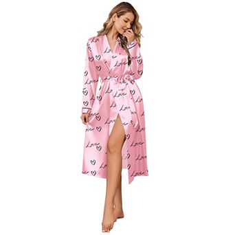 Ekouaer Silk Robes for Women Shawl Collar Satin Bathrobe Long Bride Wedding Party Robe Lightweight