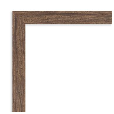 Pia Medium BRN Narrow Beveled Framed Bathroom Vanity Wall Mirror