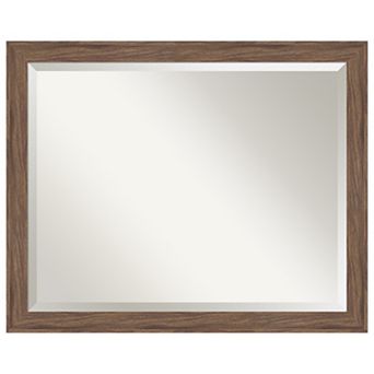 Pia Medium BRN Narrow Beveled Framed Bathroom Vanity Wall Mirror