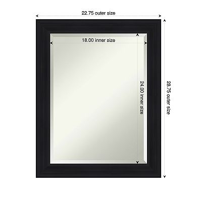 Abbey Black Beveled Framed Bathroom Vanity Wall Mirror