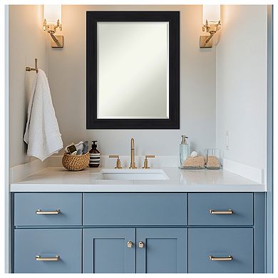 Abbey Black Beveled Framed Bathroom Vanity Wall Mirror