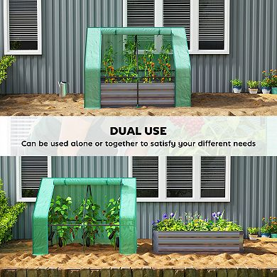 Outsunny Raised Garden Bed with Greenhouse