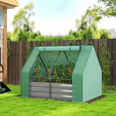 Outsunny Raised Garden Bed with Greenhouse