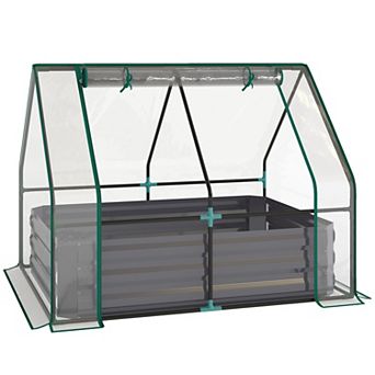 Outsunny Raised Garden Bed with Greenhouse