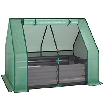 Outsunny Raised Garden Bed with Greenhouse