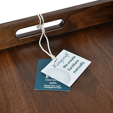 Rectangle Black Walnut Solid Wood Serving Tray Ottoman Tray