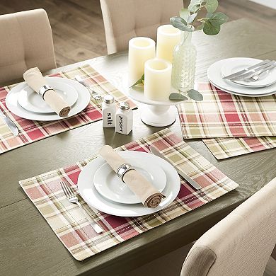 DII Holiday Plaid Placemat Set/6