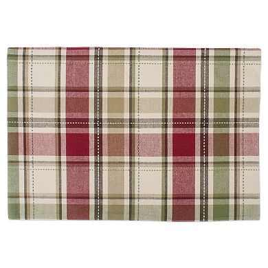 DII Holiday Plaid Placemat Set/6