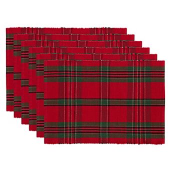 DII Holiday Plaid Placemat Set/6