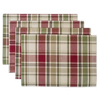 DII Holiday Plaid Placemat Set/6