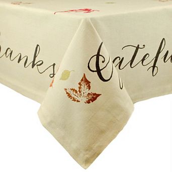DII Rustic Leaves Printed Tablecloth