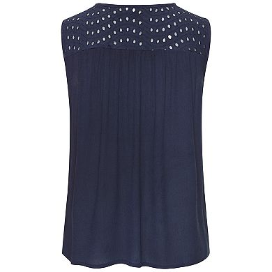 Lascana Women's Sleeveless Eyelet Top