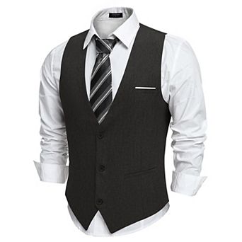 COOFANDY Big and Tall Suit Vest for Men Casual Business Vest Lightweight Formal Dress Waistcoat