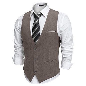COOFANDY Big and Tall Suit Vest for Men Casual Business Vest Lightweight Formal Dress Waistcoat