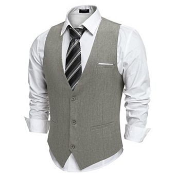 COOFANDY Big and Tall Suit Vest for Men Casual Business Vest Lightweight Formal Dress Waistcoat
