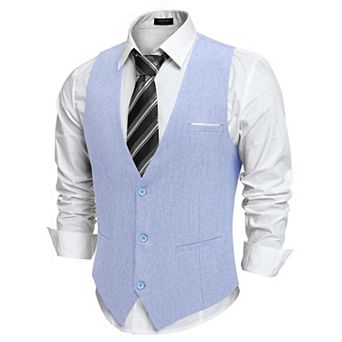 COOFANDY Big and Tall Suit Vest for Men Casual Business Vest Lightweight Formal Dress Waistcoat