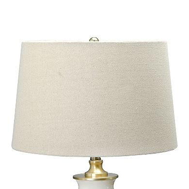 Hello Honey Striped Ceramic Table Lamp with Brushed Gold Accents, Black and White