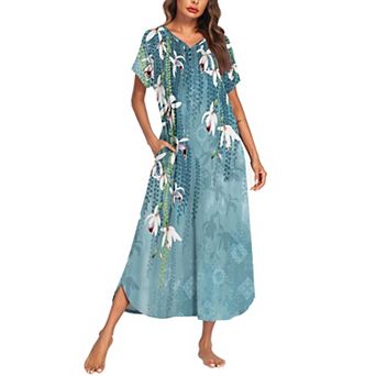 Ekouaer Long Nightgown Women's Loungewear Short Sleeve Sleepwear Full Length Sleep Shirt