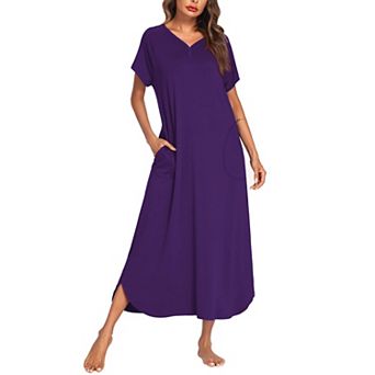 Ekouaer Long Nightgown Women's Loungewear Short Sleeve Sleepwear Full Length Sleep Shirt