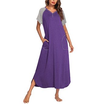 Ekouaer Long Nightgown Women's Loungewear Short Sleeve Sleepwear Full Length Sleep Shirt