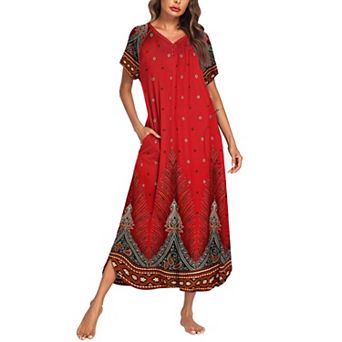 Ekouaer Long Nightgown Women's Loungewear Short Sleeve Sleepwear Full Length Sleep Shirt