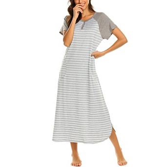 Ekouaer Long Nightgown Women's Loungewear Short Sleeve Sleepwear Full Length Sleep Shirt