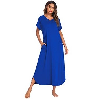 Ekouaer Long Nightgown Women's Loungewear Short Sleeve Sleepwear Full Length Sleep Shirt