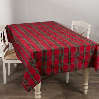 DII Holiday Plaid Tablecloth